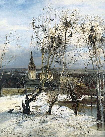 Alexei Savrasov The Rooks Have Come Back was painted by Savrasov near Ipatiev Monastery in Kostroma. China oil painting art